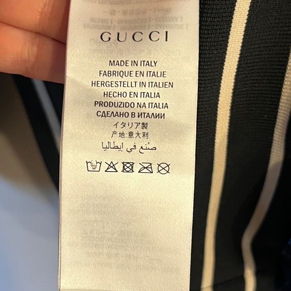 GUCCI Men’s Sylvie Web Blue Lame Logo Stripe Full Zip Track Jacket Size XS NEW - Picture 7 of 9